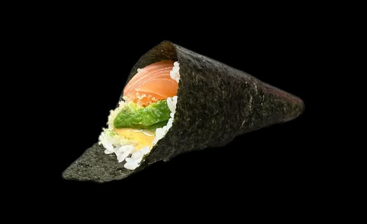 81. Spicy Salmon Hand Roll