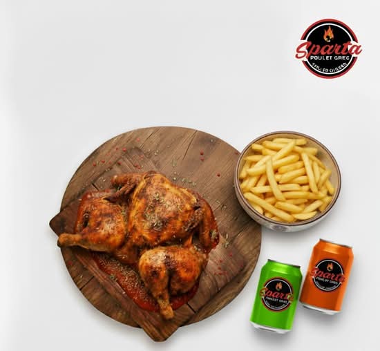 Poulet entier avec grande frite 2 boissons / Whole Chicken with Large Fries and 2 drinks