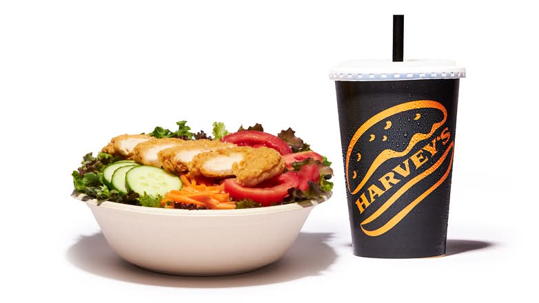 Crispy Chicken Salad with 20oz Soft Drink 430-700 cals