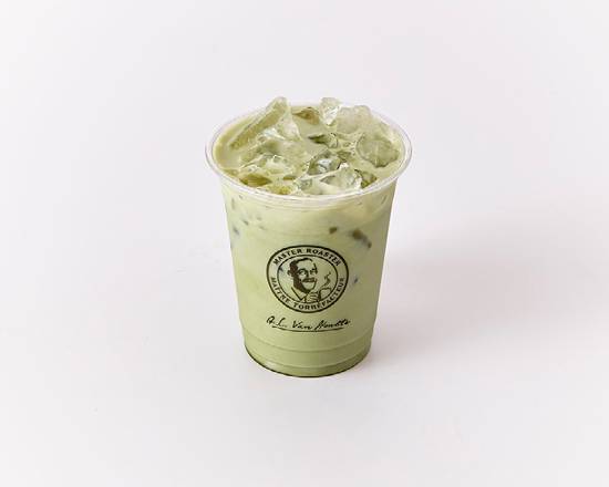 Matcha Latte à la pêche sur glace / Peach Matcha Latte on iced