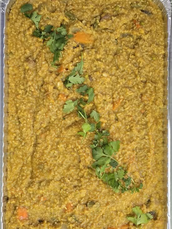 Sambar Rice Bowl (Sambar served with papad and Pickle)