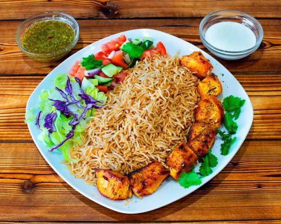 Chicken Tikka with Rice and Salad