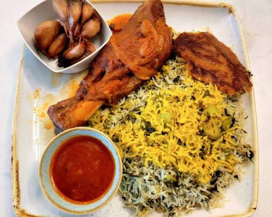 Lamb Shank with Dill Rice