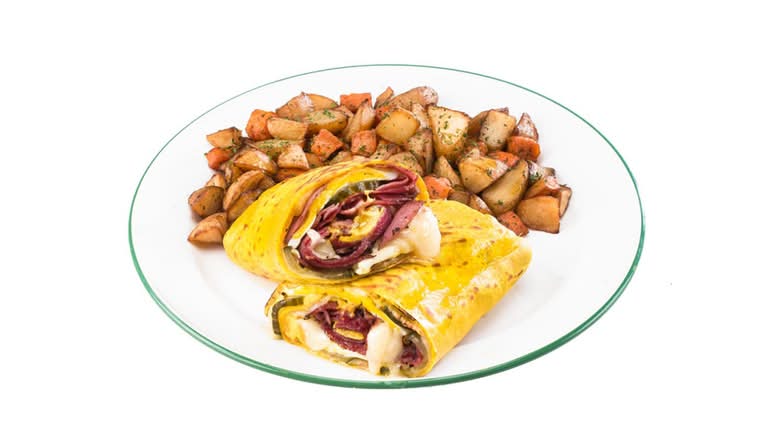 Smoked meat panini with potatoes