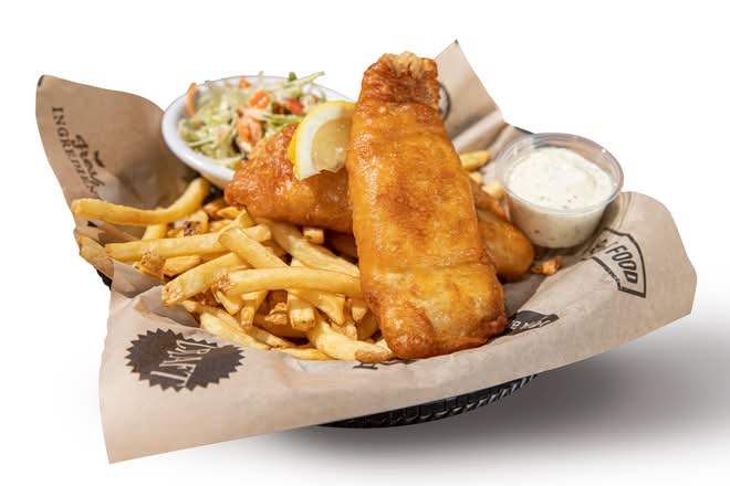 Beer-Battered Fish & Chips (Lighter Portion)