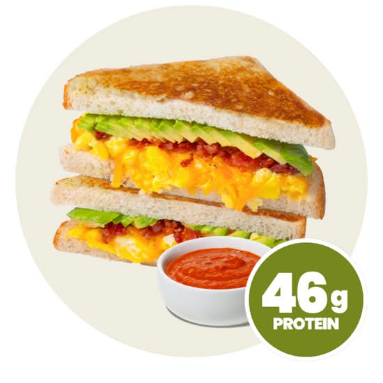 Bacon, Egg and Avocado Grilled Cheese
