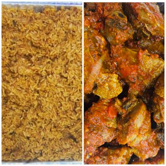 Jollof Rice & Saued fried Chicken