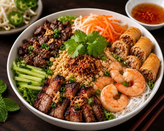Five Colour Vermicelli Bowl (Bun 5 Mau)