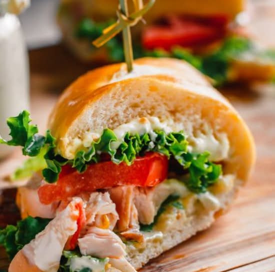 Rotisserie chicken baguette