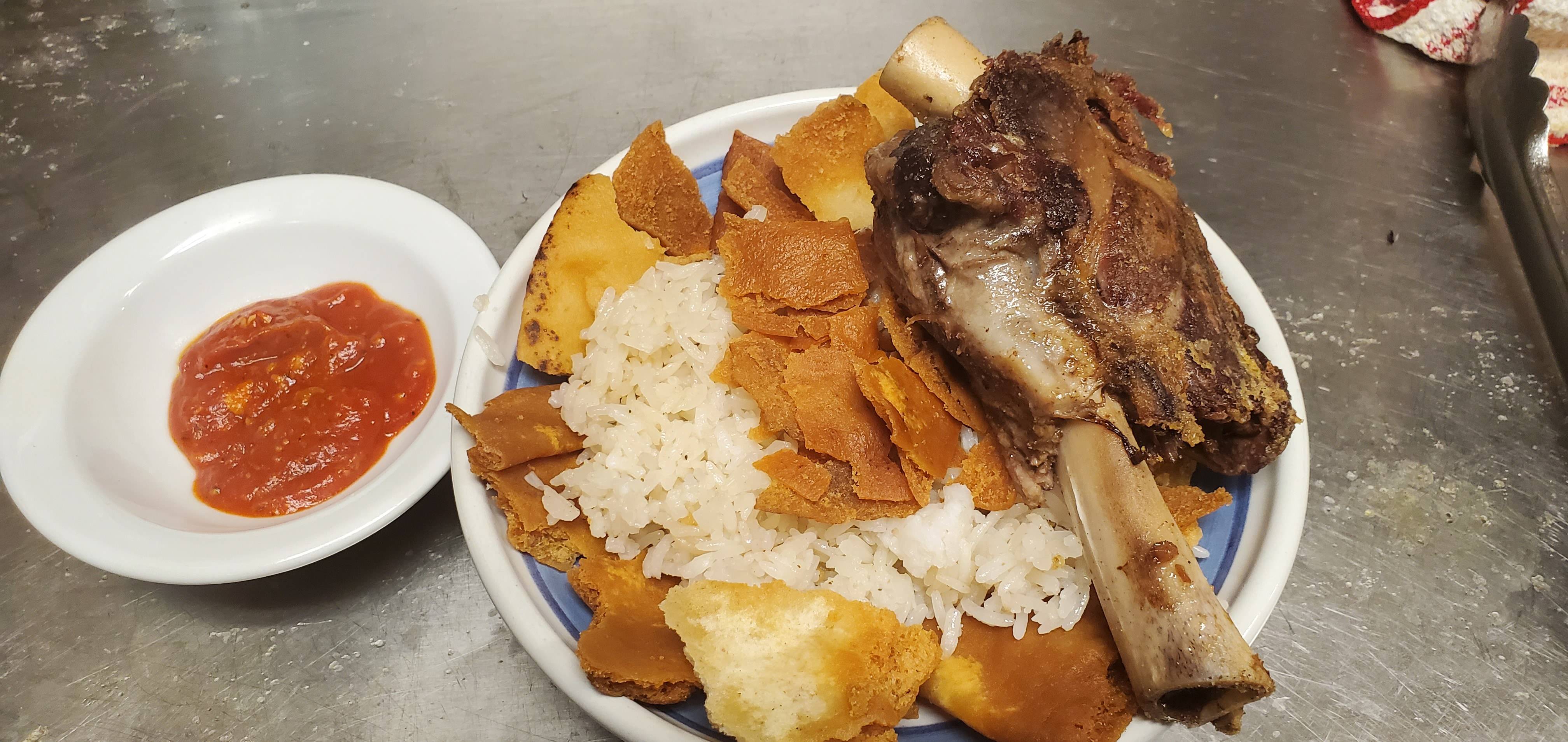 Lamb shank fatta