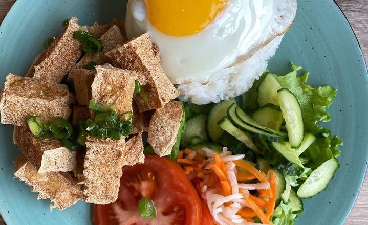 Fried Tofu Rice (Cơm Đậu Phụ)