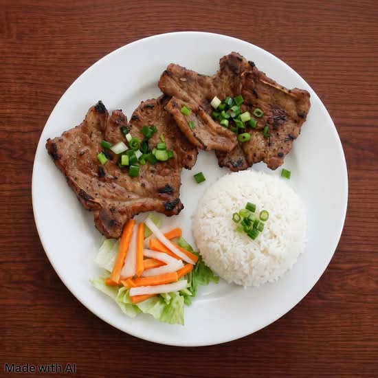 Grilled Pork Chop on Rice (Com Suon)