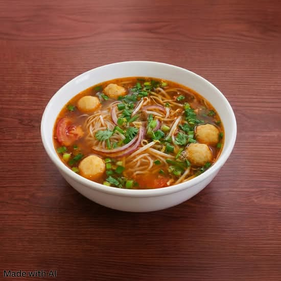 Satay Style Seafood Rice Noodle Soup (Pho Do Bien Sate)