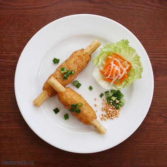 Minced Shrimp on Sugar Cane (Chao Tom)
