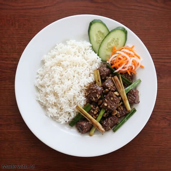 Lemongrass Chicken Stir-Fry on Rice (Com Ga Xa Ot)