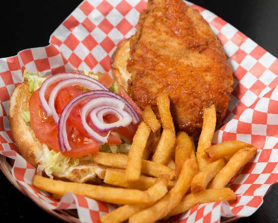 Chicken Burger and Fries
