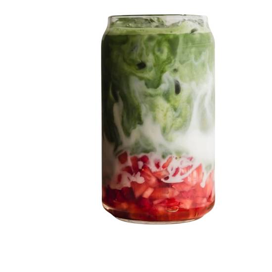 Strawberry matcha latte