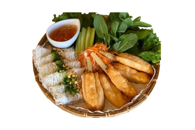 Chào tôm bánh hồi ( sugarcane shrimp wraps  platter)