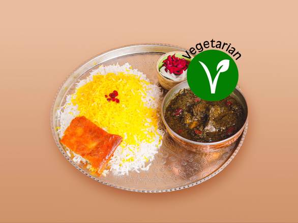 Veggie Ghormeh Sabzi Stew With Rice (Served With Soup Or Pop)