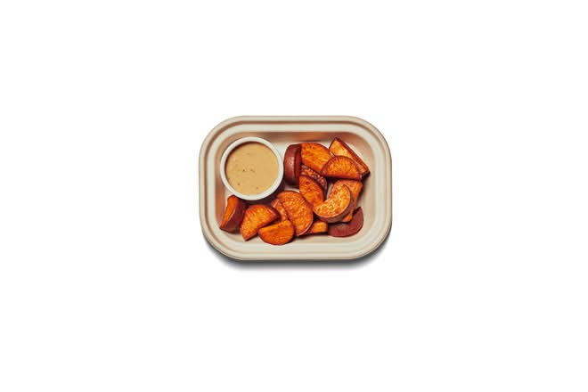 Roasted Sweet Potatoes + Hot Honey Mustard