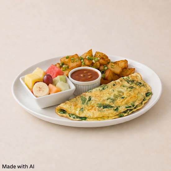 Omelette aux epinards ou asperges
