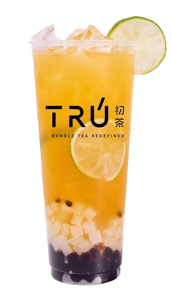 Mango Passion Fruit Green Tea (w/coconut jelly & Tapioca)
