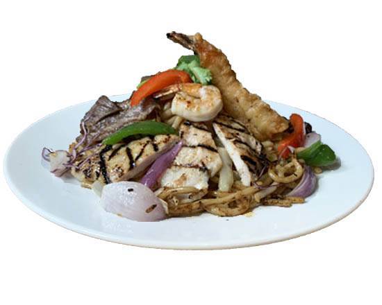 46. Grilled Pork Chop & Coconut Shrimp on Rice