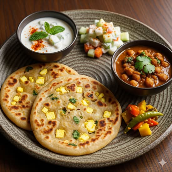 Paneer Paratha Plate