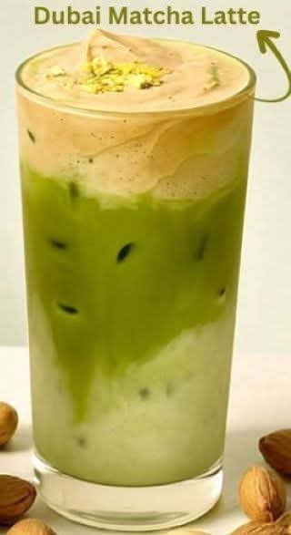 Iced Dubai Chocolate Matcha Latte