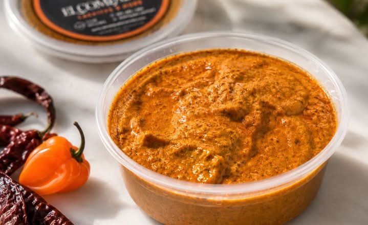 Salsa Roja with habanero + dry chiles (spicy)
