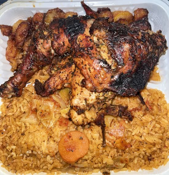 1/2 Poulet+Alloco+Riz