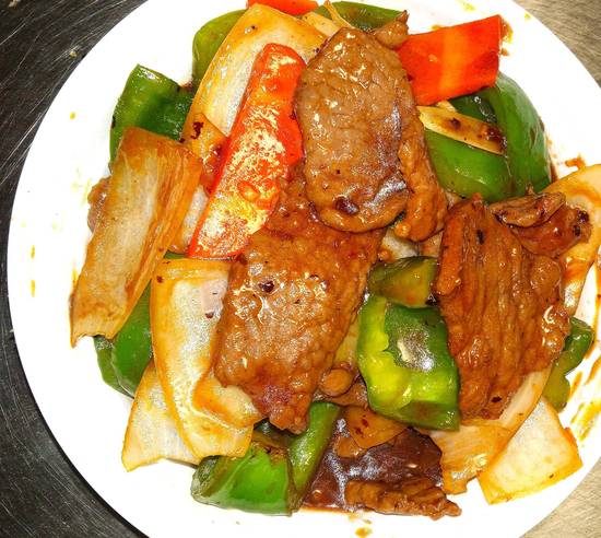 Beef with Green Peppers in Black Bean Sauce