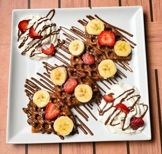 gaufre nutella fraise et banane