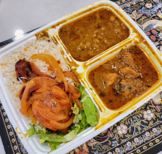 Chicken curry thali