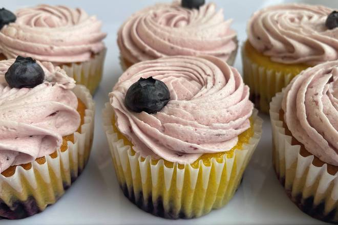 Lemon Blueberry Cupcake with Blueberry Buttercream