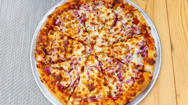 Small Pep-Sausage-Red Onion Pizza (10")