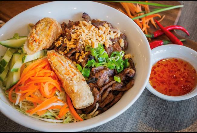 B1. Bun Bo Nuong Cha Gio ( GRILLED BEEF & SPRING ROLLS WITH VERMICELLI)