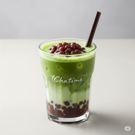 Matcha Red Bean Milk Tea