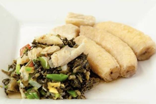 Callaloo and Saltfish (Vegan) with Value Porridge