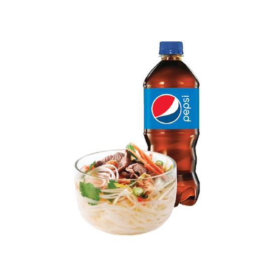 Mini Beef Soup & Bottled Drink Trio