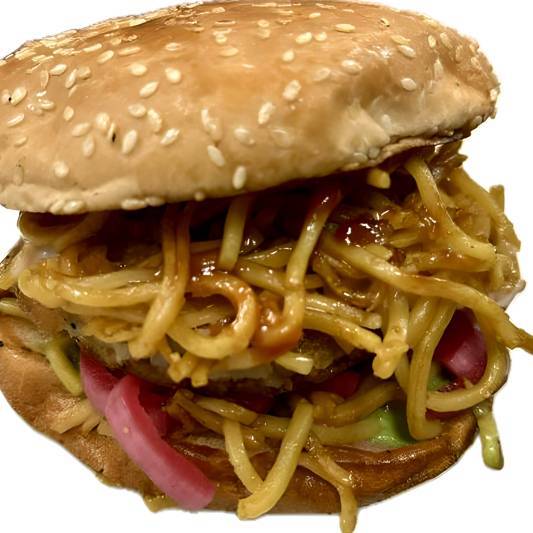 Aloo Tikki Noodle Burger Indian Style