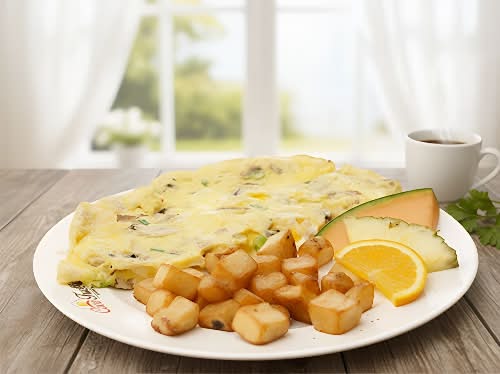 OMELETTE - Champignons, échalotes, oignons et brie