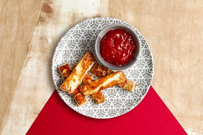 Grilled Halloumi Cheese Sticks & Dip