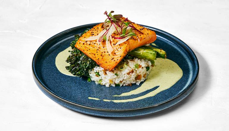 Oven Roasted Salmon + Feta Caper Aioli
