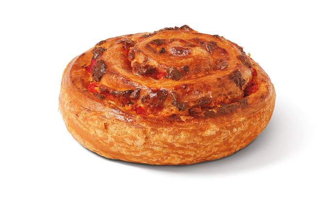 Brioche salée poivrons rouges et fromage suisse