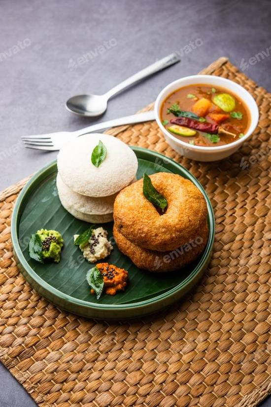 Sambhar Vada and Idli