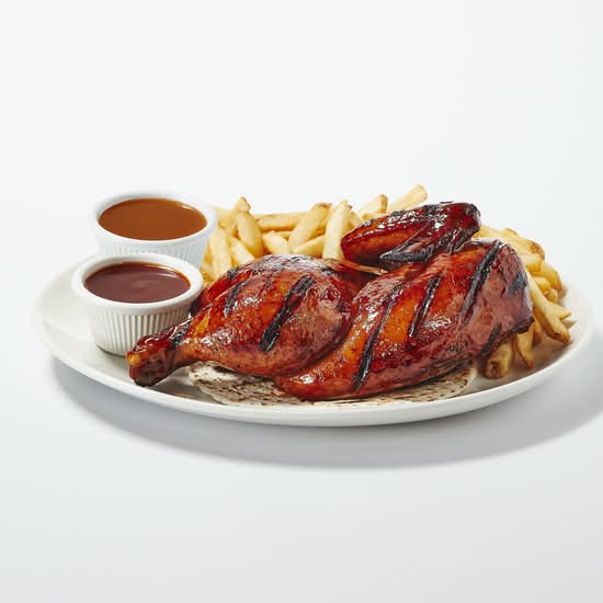 Repas demi-poulet saveur BBQ aux pommes / Half apple BBQ-flavored chicken