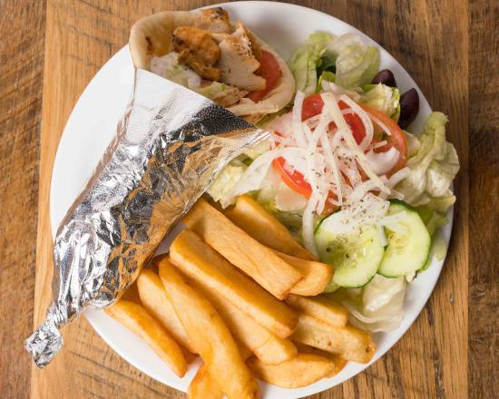 Assiette pita yero(gyro) au poulet classique / Classic Chicken Yero(gyro) Pita Plate