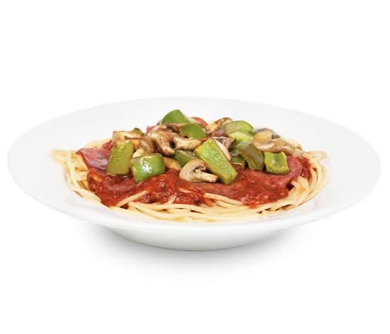 Spaghetti with Meat Sauce and Green Peppers
