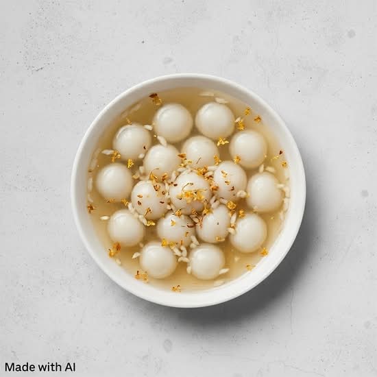 Glutinous Rice Ball with Osmanthus and Sweet Fermented Glutinous Rice Soup 桂花酒酿丸⼦